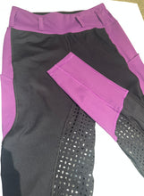Load image into Gallery viewer, Childs Purple and black tights
